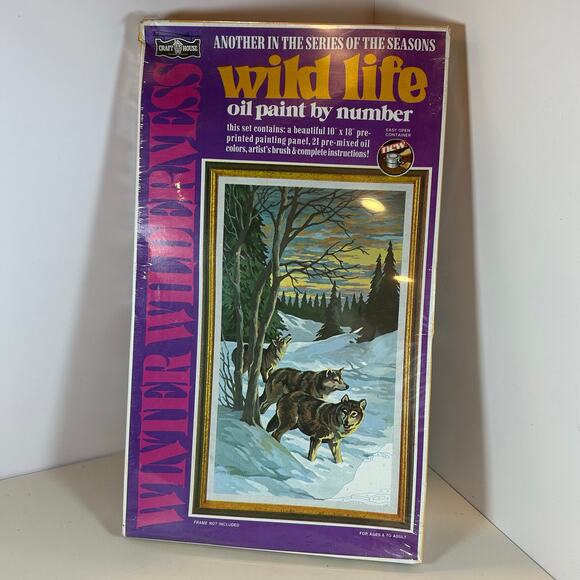NEW Craft House Oil Pant By Number Kit Wild Life 10x18 Winter Wildnerness - Picture 7 of 8